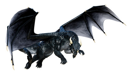 3D Rendering Fairy Tale Dragon on White