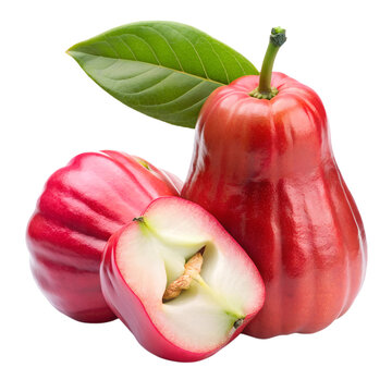 Rose apples slice isolated on transparent background