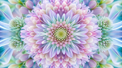 Fototapeta premium Elegant pastel flower symmetry in macro photography for commercial use