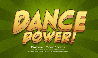 ”HipHop Power!” Editable title logo text style effect in cream yellow Neon, comic font typeface
