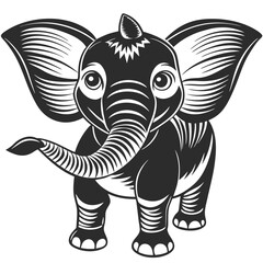 Playful Elephant With Oversized Ears High Quality Editable Vector Design and illustration