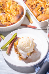 Sweet rhubarb cobbler pie