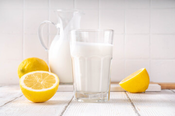 Homemade kefir, buttermilk or yogurt