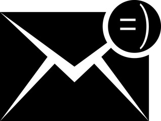 Silhouette of a message with a smiley face in the corner