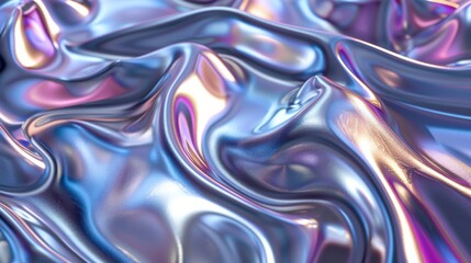 Obraz premium 3D Shiny Liquid Metal Form with Glossy Finish for Modern Design