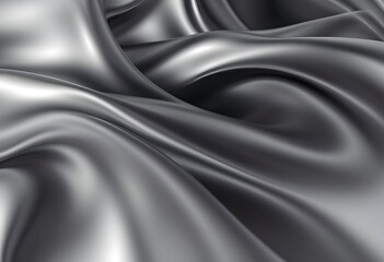 Obraz premium Elegant Silver Silk Drapery: A Smooth, Abstract Composition