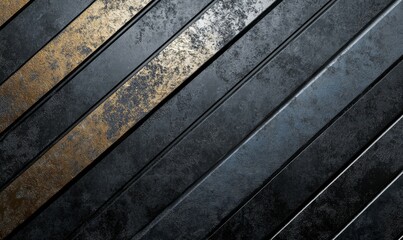 Industrial Style Metal Stripe Pattern on Black Background, textured, abstract, modern