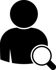 Simple vector icon. Flat illustration on a theme search for a person