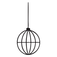Simple Hanging Globe Silhouette Illustration
