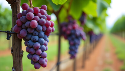 racimo de uvas en el vi&ntilde;edo