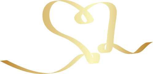 Gold heart ribbons, love, valentine, romantic