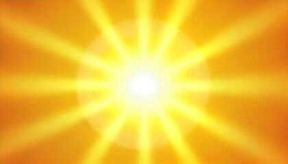 Obraz premium Bright yellow sunburst background shows radiant light rays. Vivid, sunny image perfect for summer themes. Ideal for energy concepts. Image shows vibrant light beams. Great for designs need joyful,
