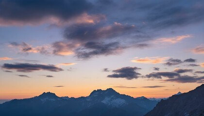 Mountain landscape at sunset
