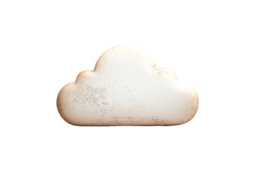 White cloud shaped object isolated on white background
