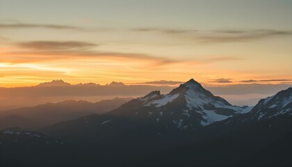 Mountain landscape at sunset