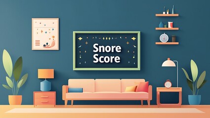 Living Room Decor Featuring a Snore Score Display