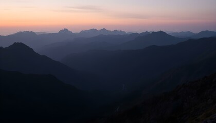 Fototapeta premium Mountain landscape at sunset