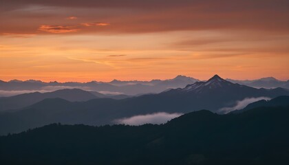 Fototapeta premium Mountain landscape at sunset
