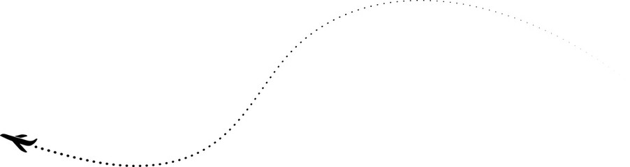 Fototapeta premium Travel concept. Dotted path airplane. Aircraft tracking