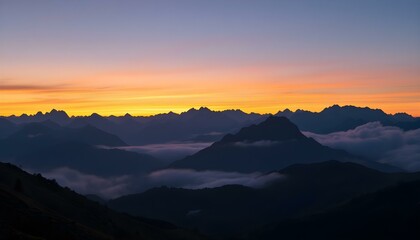 Fototapeta premium Mountain landscape at sunset