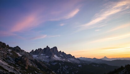 Obraz premium Mountain landscape at sunset