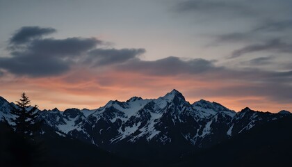 Mountain landscape at sunset
