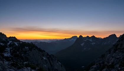 Obraz premium Mountain landscape at sunset