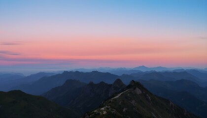 Obraz premium Mountain landscape at sunset