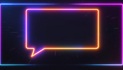 Quote speech bubble abstract laser neon frame motion background
