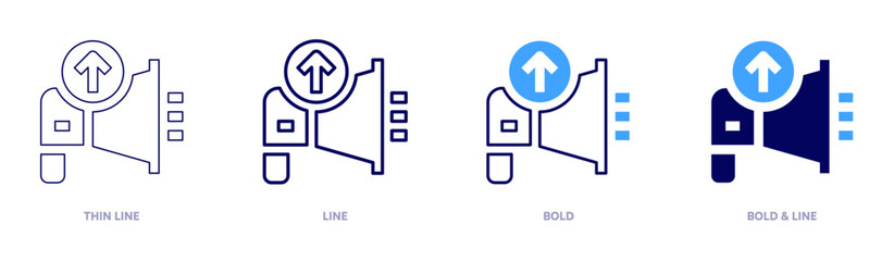 Marketing opportunities icon in 4 different styles. Thin Line, Line, Bold, and Bold Line. Duotone style. Editable stroke