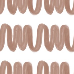 chocolate font isolated on white. Seamless pattern with brown waves on white background 