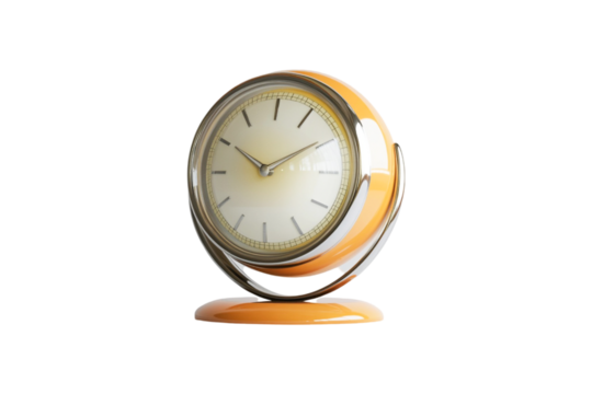 Modern Orange Clock Design Timepiece Home Decor