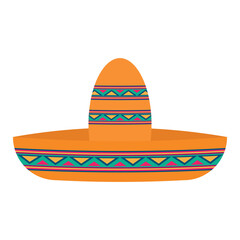 Mexican sombrero hat. Isolated vector illustration in flat style.