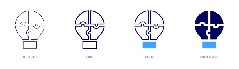 Obraz premium Problem solving icon in 4 different styles. Thin Line, Line, Bold, and Bold Line. Duotone style. Editable stroke