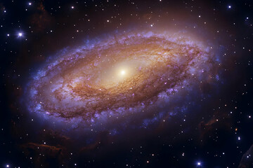 Obraz premium Majestic Spiral Galaxy in Deep Space: A Cosmic Tapestry of Stars and Nebulae