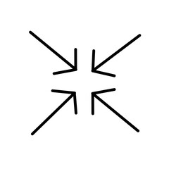 Minimalist Abstract Design Featuring Converging Arrows Centered on a White Background