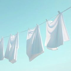White clothesline laundry drying outdoors (1)
