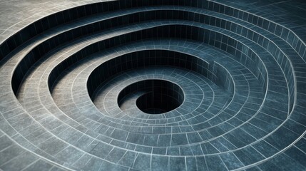 Obraz premium Abstract Spiral Design: Concentric Circular Steps