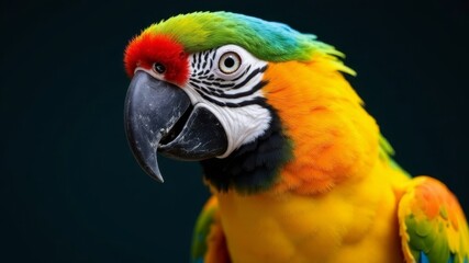 face of a macaw parrot close up