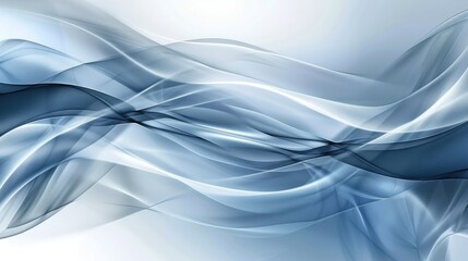 Obraz premium Abstract waves in blue and white, conveying fluidity and motion.