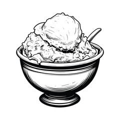 elegant illustration of ice-cream bowl
