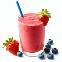 a strawberry shake decorated with strawberries