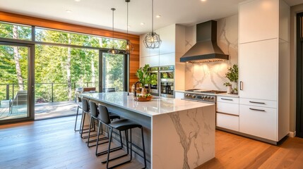 Modern Kitchen with Stunning Outdoor Views