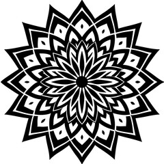 Simple mandala silhouette vector Art design, Floral mandala Illustration, ornament, flower, design, outline, template, pattern, ethnic. mandala design for invitation card, coloring book.