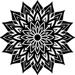 Simple mandala silhouette vector Art design, Floral mandala Illustration, ornament, flower, design, outline, template, pattern, ethnic. mandala design for invitation card, coloring book.