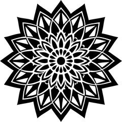 Simple mandala silhouette vector Art design, Floral mandala Illustration, ornament, flower, design, outline, template, pattern, ethnic. mandala design for invitation card, coloring book.