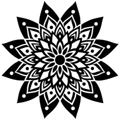 Simple mandala silhouette vector Art design, Floral mandala Illustration, ornament, flower, design, outline, template, pattern, ethnic. mandala design for invitation card, coloring book.