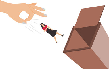 Gender inequality, female employee threw it into the trash, Mass layoffs due to inadequate human resources, impact of technological advances, loss of a job, the impact of artificial intelligence