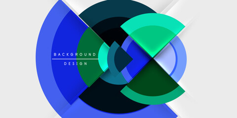 Obraz premium Circle and semi circle geometric background. Vector Illustration For Wallpaper, Banner, Background, Card, Book Illustration, landing page