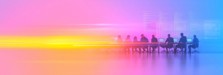 A dynamic image of a hackathon event where participants are coding and designing new software applications, emphasizing technological inventiveness,